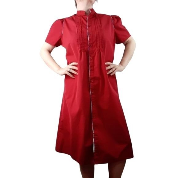 Vintage Dresses Vtg 8s Miss Joni Sporty Shirt Dress Button Front